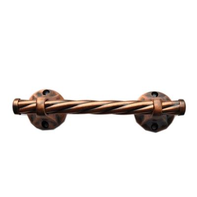 26*6.5cm Fixed Point Antique Coffin Handles Copper Finished With Twisted Steel Bar
