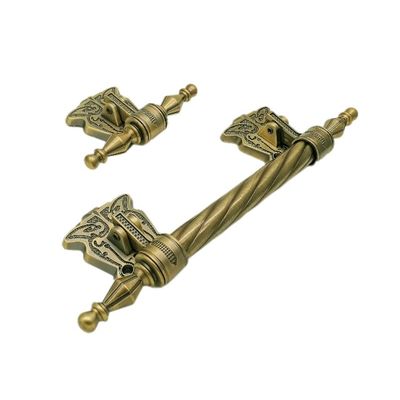 Metal Funeral Coffin Handles With T Bar Antique Brass Plated