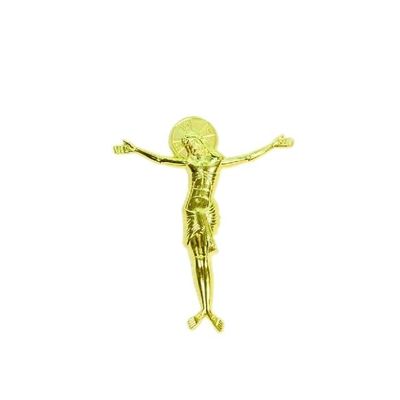 ABS Recycle Funeral Crucifix For Coffin Lid Decoration Gold Plated