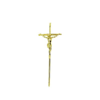 Injection Plastic Catholic Casket Crucifix 37.5*14cm Vacuum Metalization Coating