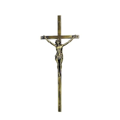 Die Casting Zamak Funeral Crucifix Antique Brass Finishing 52*18cm