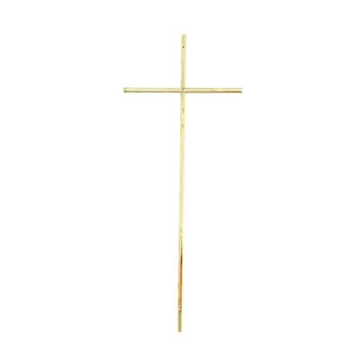 Flat Funeral Casket Cross For Coffin Lid Shining Gold Polished