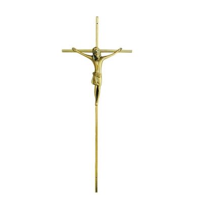 Metal Funeral Catholic Casket Crucifix 8mm Cross With Aluminum Christ