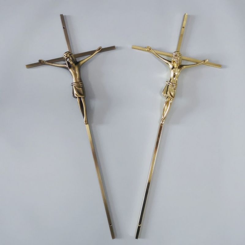 18 Inch Funeral Coffin Fittings 8001E Antique Brass Color Length EP For Gold