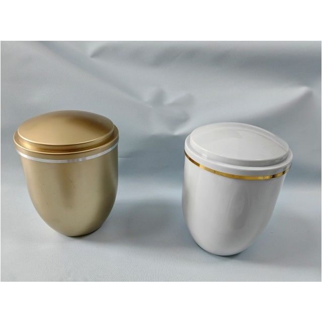 Brush Gold Belt Funeral Ash Urn In Plastic Material 3.3L Volume