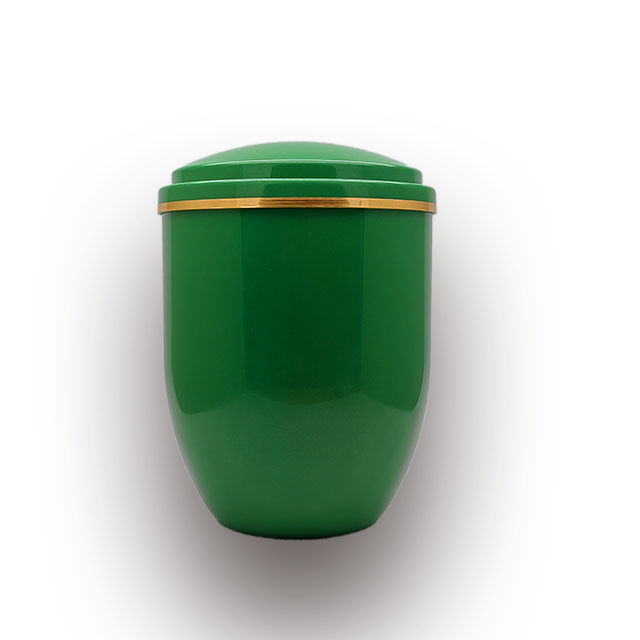 High Polished Funeral Ash Urn PA007 Height 23cm Grass Green Color