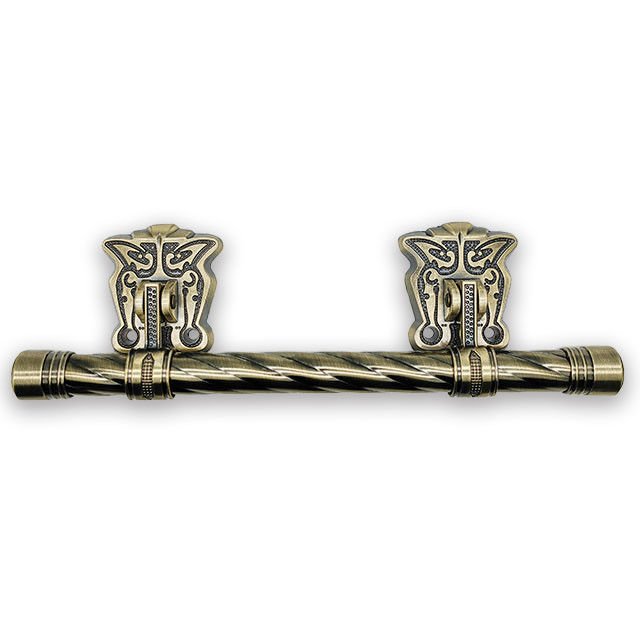 Funeral coffin handle with twisted steel bar 1003-2 in antique brass plating and coffin fittings