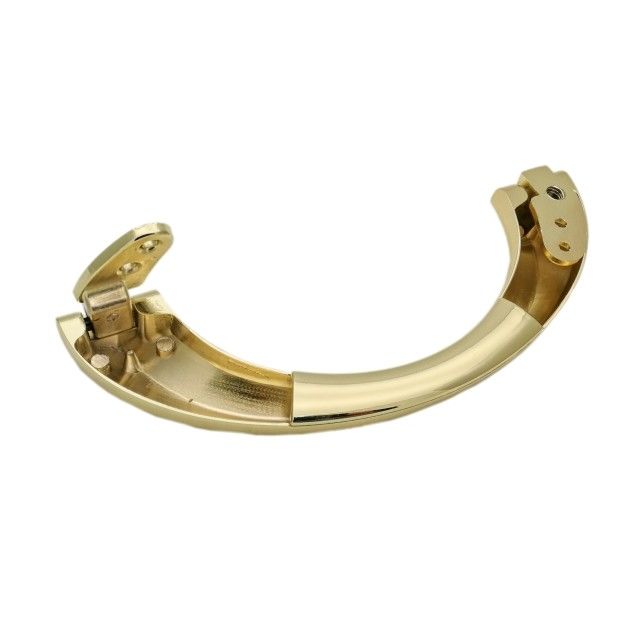 Die Casting Polished Brass Coffin Handles Zinc Alloy 20*7.5cm Half Moon Design