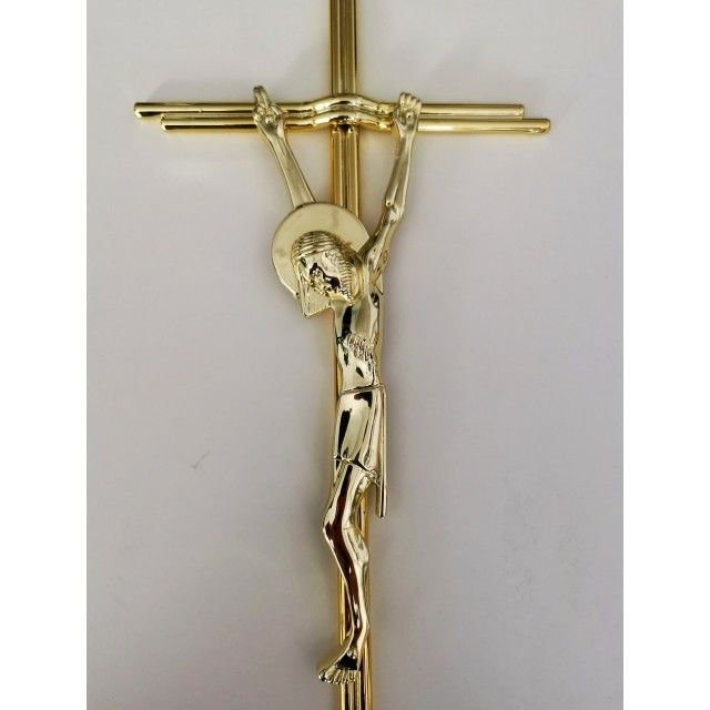 Double Steel Wire Funeral Crucifix For Italy Wooden Coffin SGS Catholic Casket Crucifix