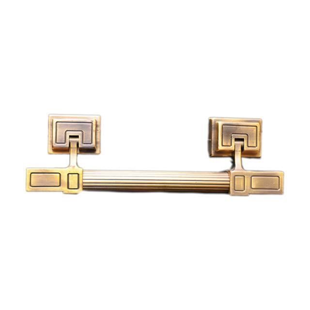 1001 Gold Plated steel Antique Coffin Handle With Zamak Point 25.8*7.4cm