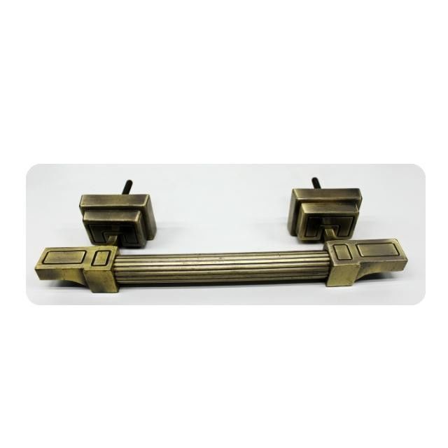 1001 Gold Plated steel Antique Coffin Handle With Zamak Point 25.8*7.4cm