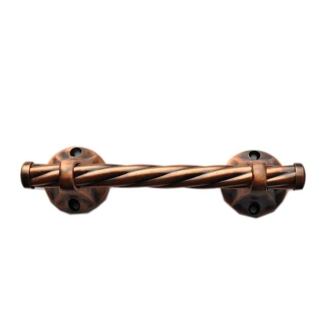 26*6.5cm Fixed Point Antique Coffin Handles Copper Finished With Twisted Steel Bar