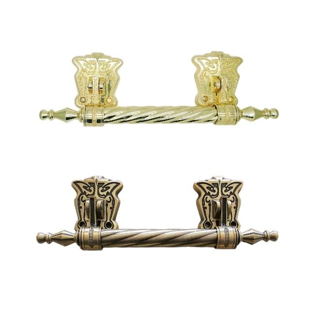 Metal Funeral Coffin Handles With T Bar Antique Brass Plated