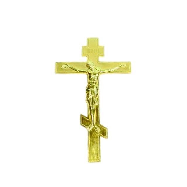 Gold Silver Copper Plastic Orthodox Crucifix For Funeral Coffin And Casket