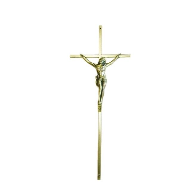 Christian Coffin Funeral Crucifix Electronic Brass Plated Catholic Casket Crucifix