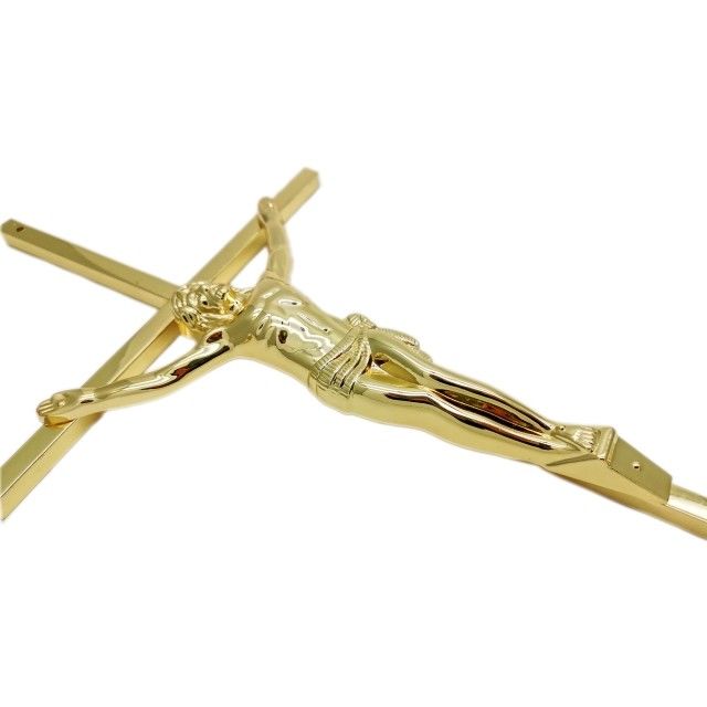 Christian Coffin Funeral Crucifix Electronic Brass Plated Catholic Casket Crucifix