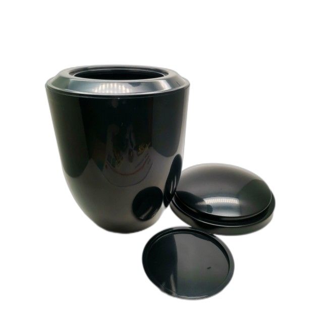 Funeral Products Coffin Hardware Plastic Urn For Ash Capacity 3.3L In Black Color